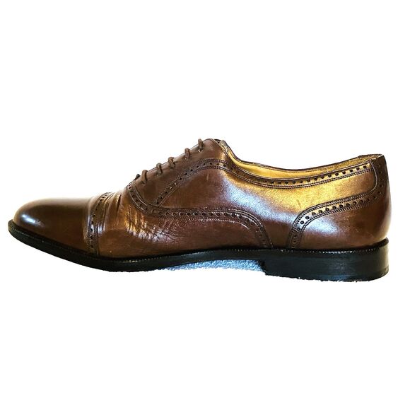 Mezlan Florence Shoes Cap Toe Pebbled Leather Oxford 8 Men Burgundy Oxblood